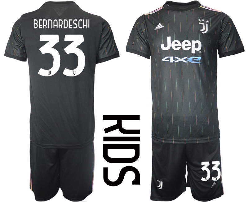 Youth 2021-2022 Club Juventus away black #33 Soccer Jersey->youth soccer jersey->Youth Jersey